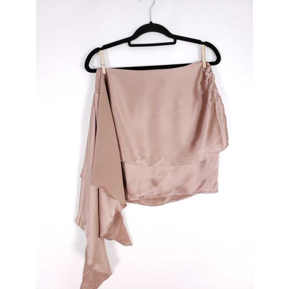 Michelle Mason Mini Sash Tie Drape Silk Skirt - Picture 5 of 10